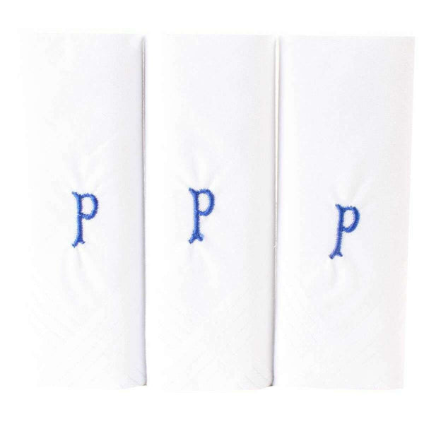 david van hagen White P Initial 3 Pack Handkerchief