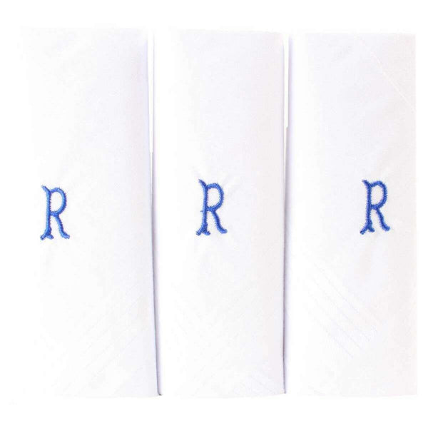david van hagen White R Initial 3 Pack Handkerchief