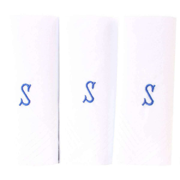 david van hagen White S Initial 3 Pack Handkerchief