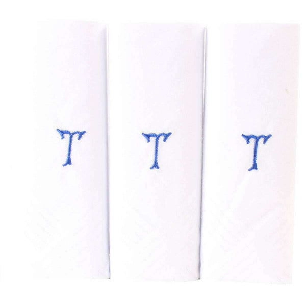 david van hagen White T Initial 3 Pack Handkerchief