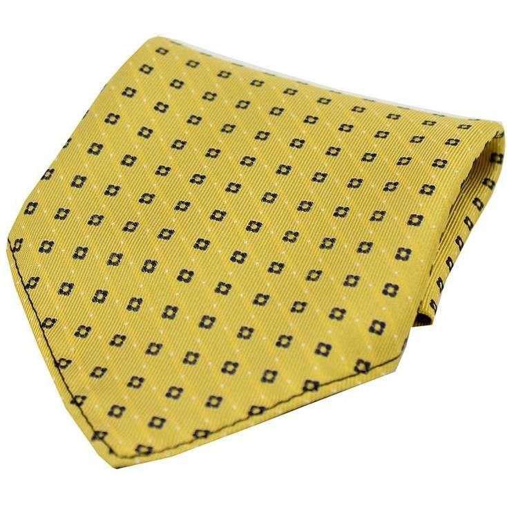 david van hagen Yellow Neat Pattern Silk Pocket Square
