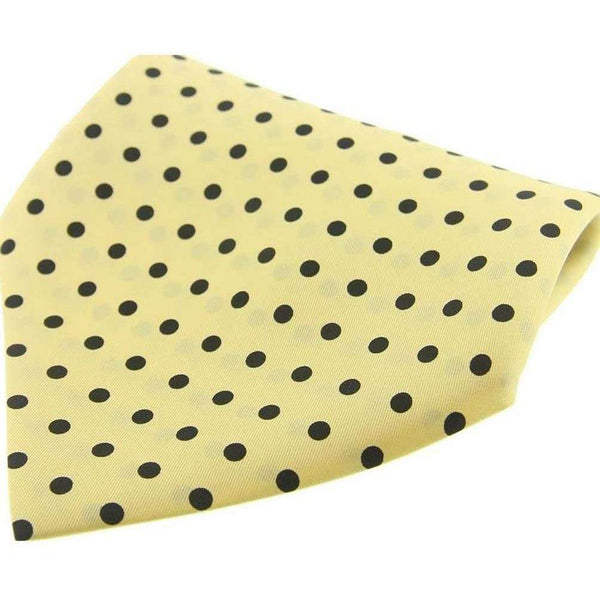 david van hagen Yellow Polka Dot Silk Pocket Square
