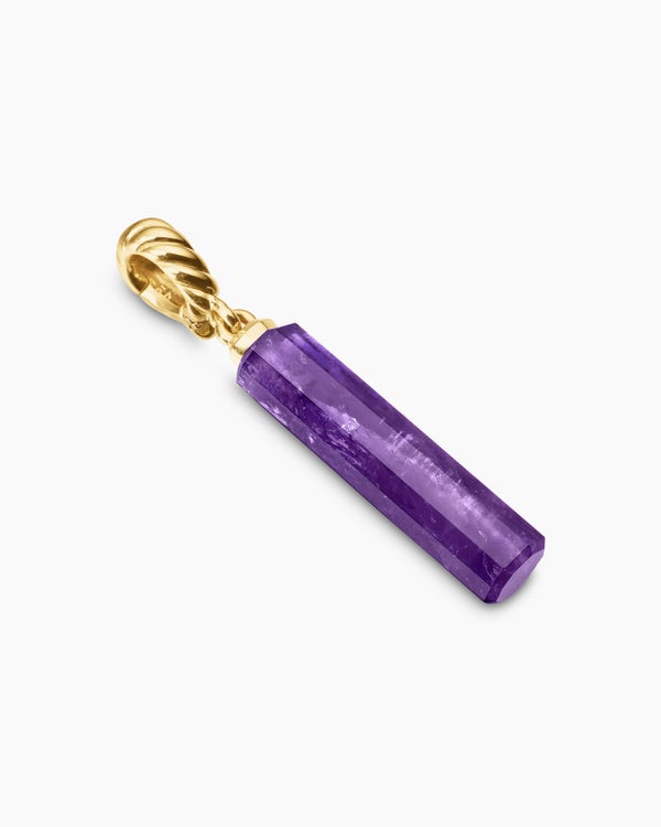 David Van Hagen Barrel Amulet Amethyst And 18K Yellow Gold 20mm