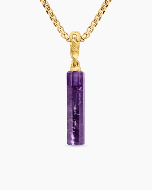 David Van Hagen Barrel Amulet Amethyst And 18K Yellow Gold 20mm
