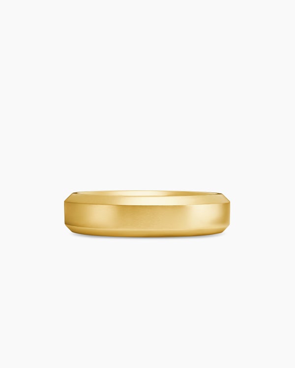 David Van Hagen Beveled Band Ring 18K Yellow Gold 6mm