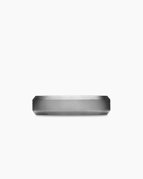 David Van Hagen Beveled Band Ring Grey Titanium 6mm