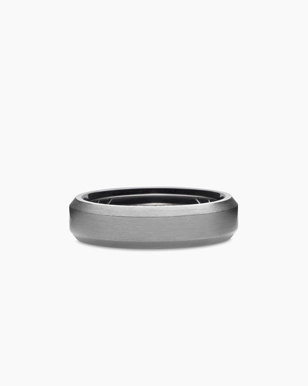 david van hagen Beveled Band Ring Grey Titanium 6mm