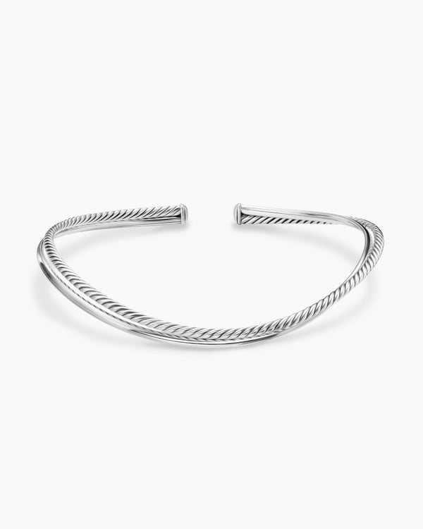 David Van Hagen Bold Crossover Collar Necklace Sterling Silver 10mm