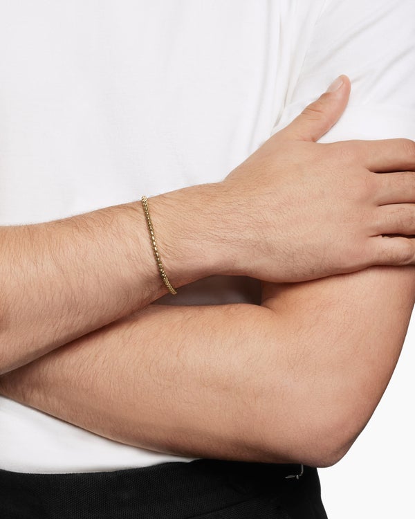 David Van Hagen Box Chain Bracelet 18K Yellow Gold 3.4mm