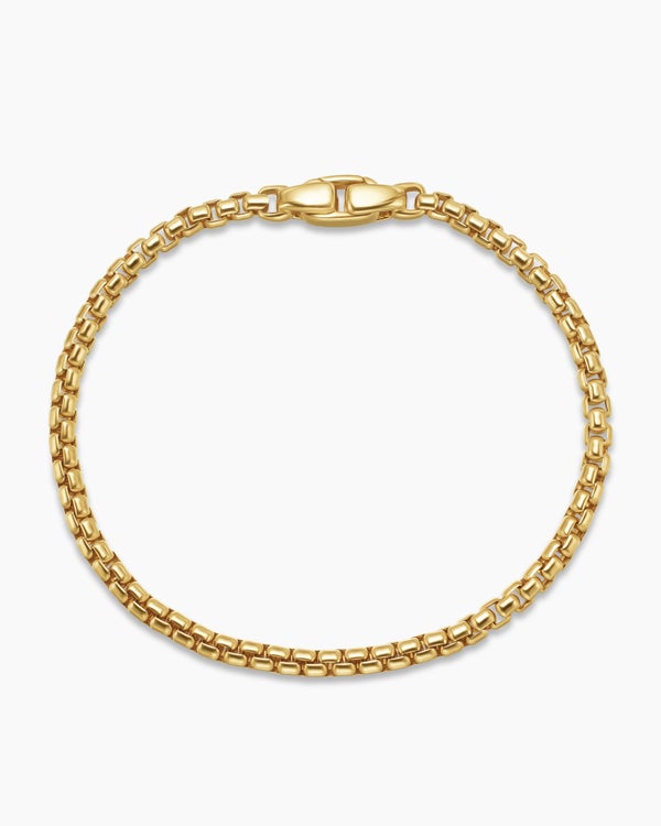 David Van Hagen Box Chain Bracelet 18K Yellow Gold 3.4mm