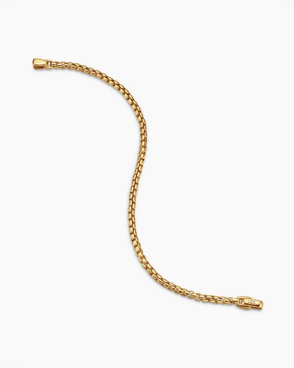 David Van Hagen Box Chain Bracelet 18K Yellow Gold 3.4mm