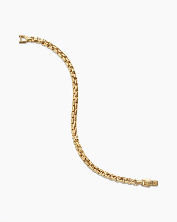David Van Hagen Box Chain Bracelet 18K Yellow Gold 5mm