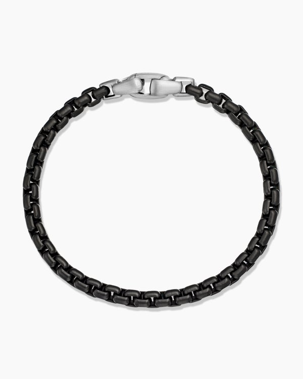 David Van Hagen Box Chain Bracelet Darkened Stainless Steel 5mm