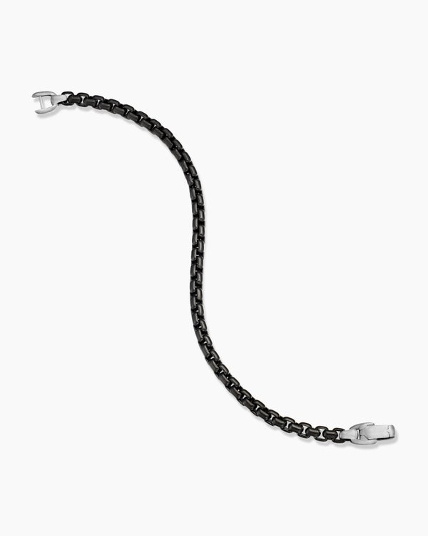 David Van Hagen Box Chain Bracelet Darkened Stainless Steel 5mm