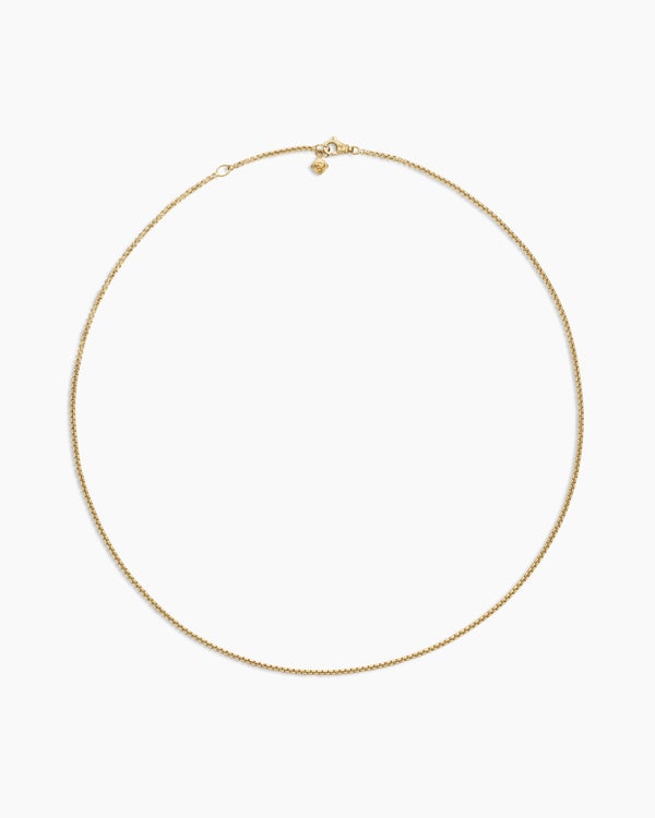 David Van Hagen Box Chain Necklace 18K Yellow Gold 1.7mm