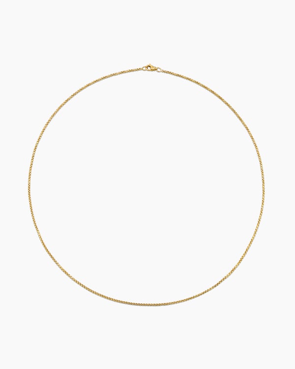 David Van Hagen Box Chain Necklace 18K Yellow Gold 1.7mm