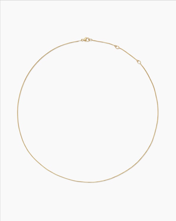David Van Hagen Box Chain Necklace 18K Yellow Gold 1mm