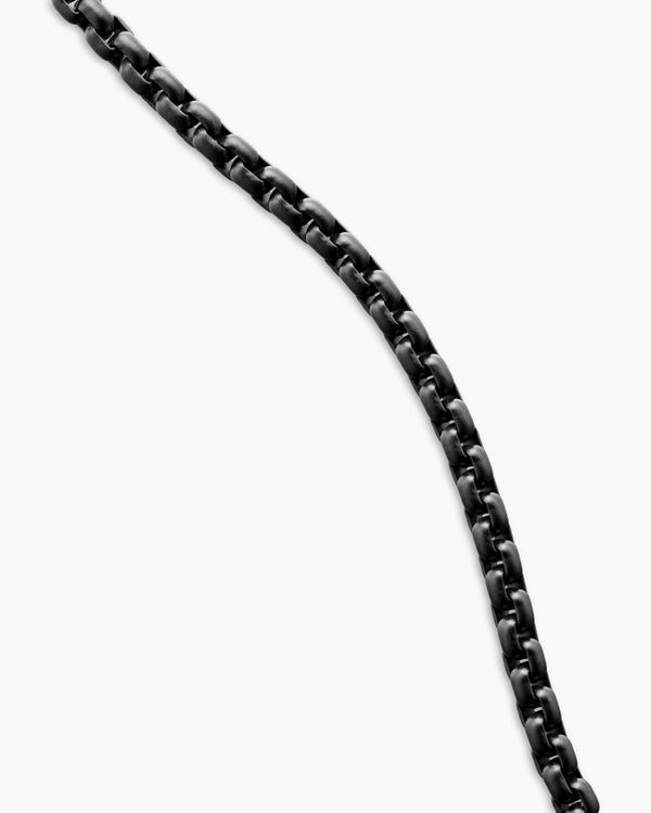 David Van Hagen Box Chain Necklace Darkened Stainless Steel 4mm