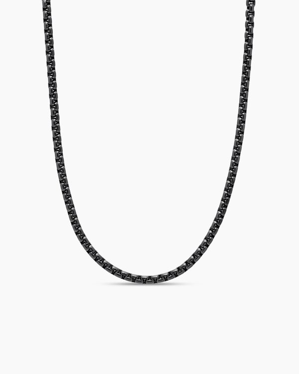 david van hagen Box Chain Necklace Darkened Stainless Steel 4mm david van hagen Box Chain Necklace Darkened Stainless Steel 4mm