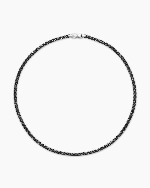 David Van Hagen Box Chain Necklace Stainless Steel And Sterling Silver 5mm