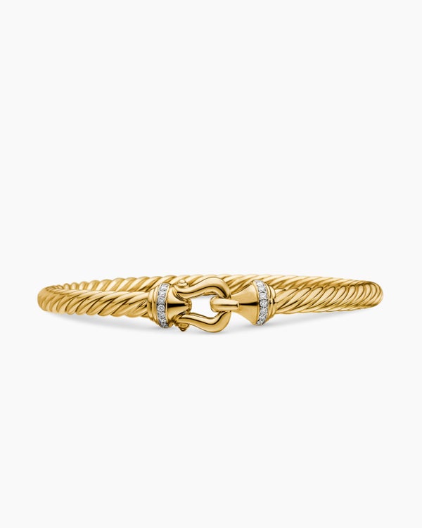 david van hagen Buckle Cablespira ® Bracelet 18K Yellow Gold with Diamonds 5mm