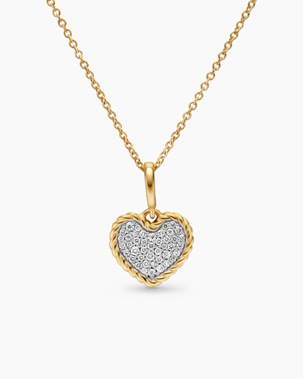 david van hagen Cable Collectibles ® Pavé Plate Heart Necklace 18K Yellow Gold with Diamonds 11.5mm david van hagen Cable Collectibles ® Pavé Plate Heart Necklace 18K Yellow Gold with Diamonds 11.5mm