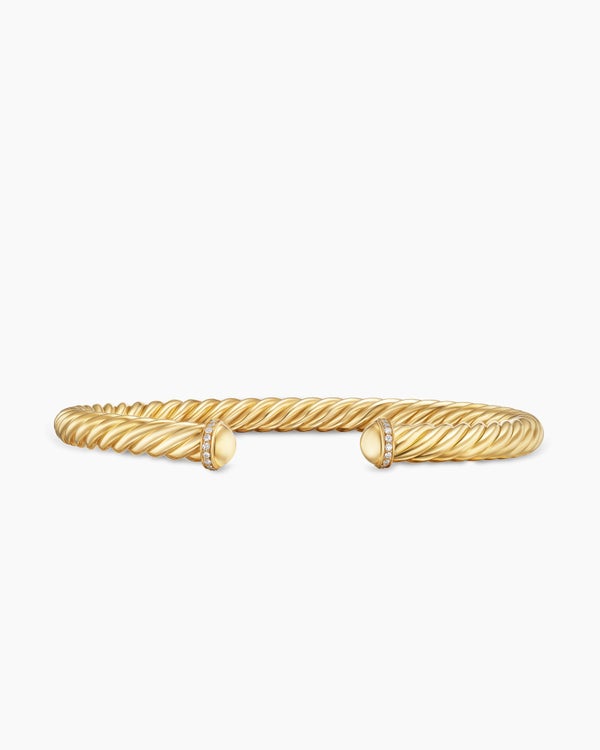 david van hagen Cable Cuff Bracelet 18K Yellow Gold with Diamonds 6mm david van hagen Cable Cuff Bracelet 18K Yellow Gold with Diamonds 6mm