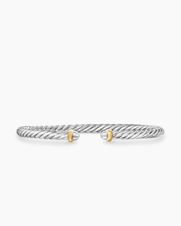 david van hagen Cable Flex Bracelet Sterling Silver with 14K Yellow Gold 4mm david van hagen Cable Flex Bracelet Sterling Silver with 14K Yellow Gold 4mm