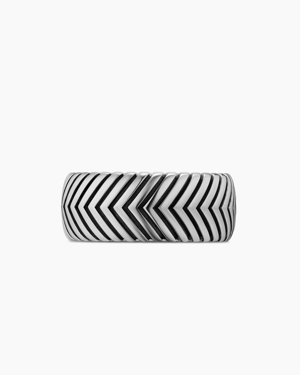 David Van Hagen Chevron Band Ring Sterling Silver 10mm