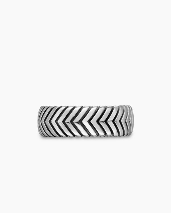 David Van Hagen Chevron Band Ring Sterling Silver 8mm