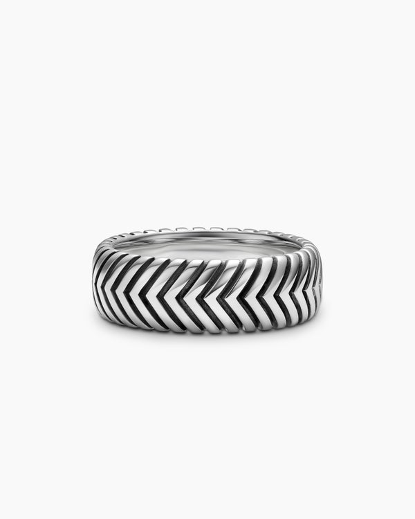 david van hagen Chevron Band Ring Sterling Silver 8mm