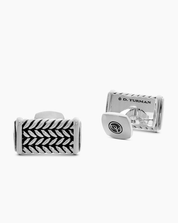 David Van Hagen Chevron Cufflinks Sterling Silver 22.8mm