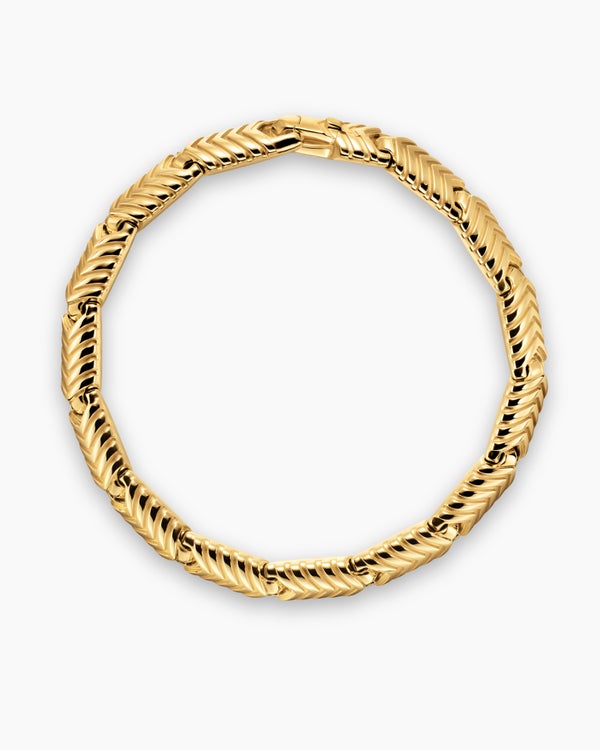 David Van Hagen Chevron Link Bracelet 18K Yellow Gold 7.6mm