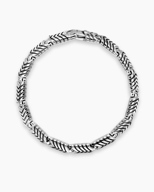David Van Hagen Chevron Link Bracelet Sterling Silver 7.6mm
