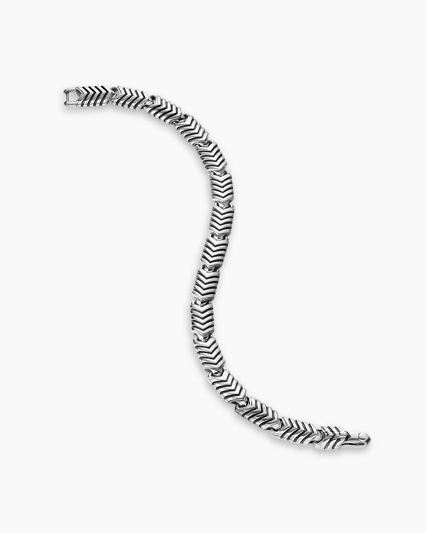 David Van Hagen Chevron Link Bracelet Sterling Silver 7.6mm