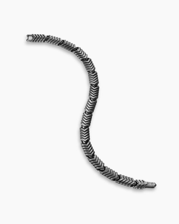 David Van Hagen Chevron Link Bracelet Titanium 7.6mm