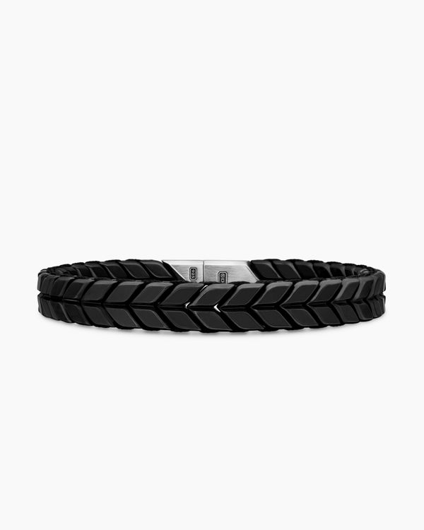 david van hagen Chevron Woven Bracelet Black Titanium and Black Nylon 9mm david van hagen Chevron Woven Bracelet Black Titanium and Black Nylon 9mm