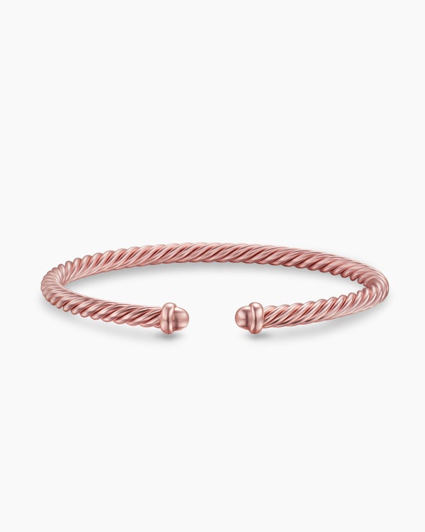 David Van Hagen Classic Cable Bracelet Baby Pink Aluminum 4mm