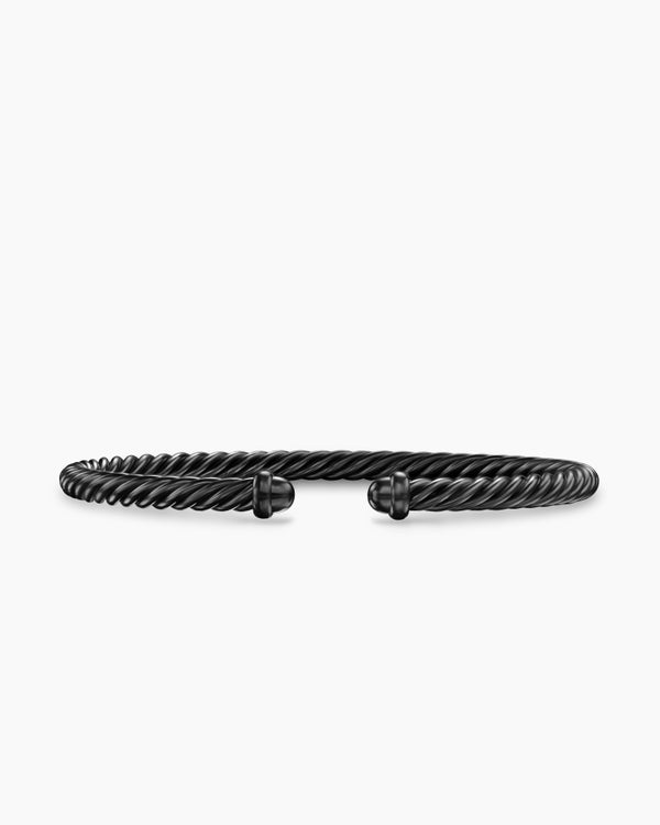 david van hagen Classic Cable Bracelet Black Aluminum 4mm
