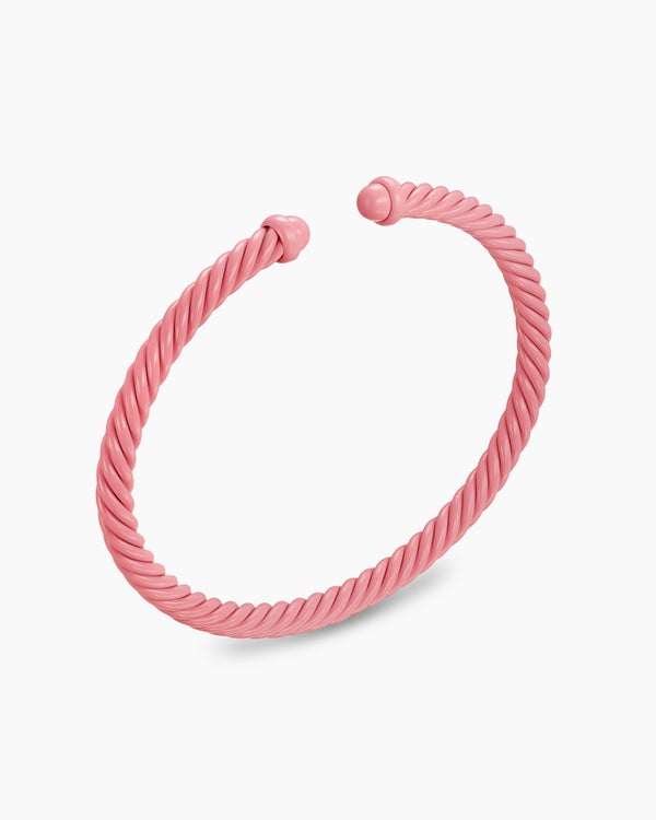 David Van Hagen Classic Cable Bracelet Pink Aluminum 4mm