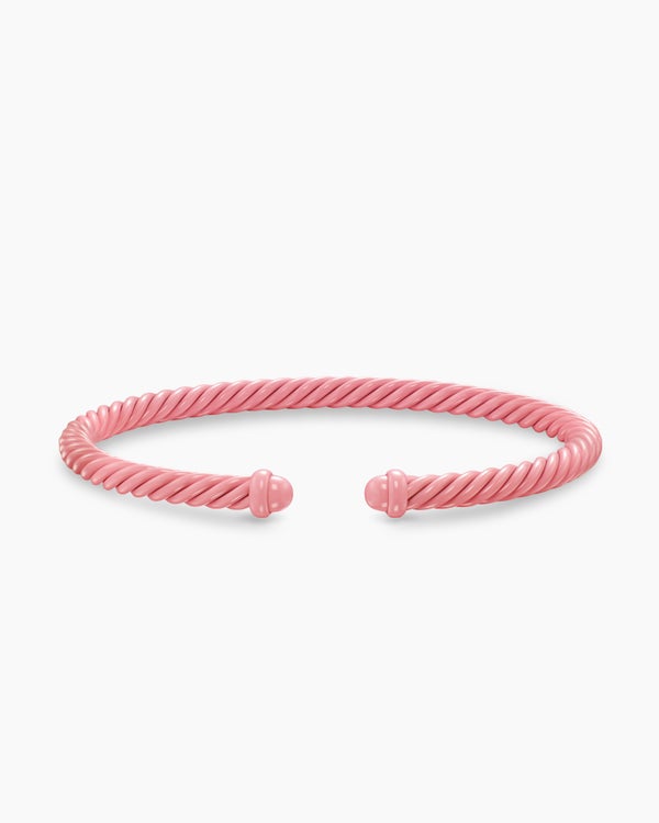 David Van Hagen Classic Cable Bracelet Pink Aluminum 4mm