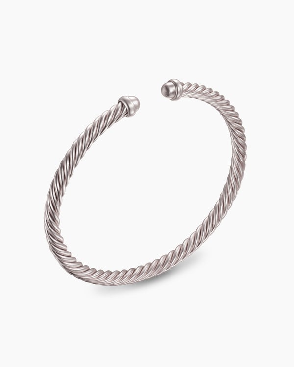 David Van Hagen Classic Cable Bracelet Sand Aluminum 4mm