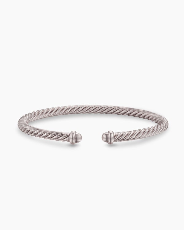 David Van Hagen Classic Cable Bracelet Sand Aluminum 4mm