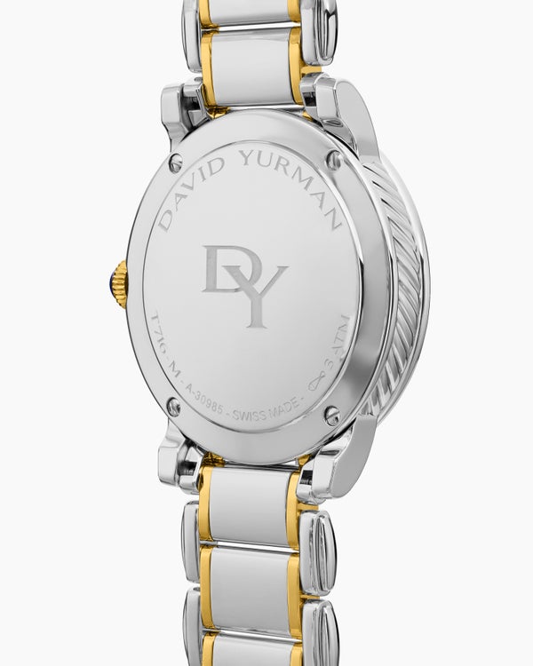 David Van Hagen Classic Quartz Watch Stainless Steel With 18K Yellow Gold And Diamonds 38mm