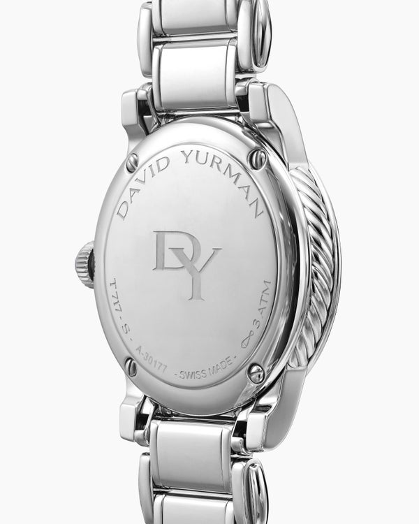 David Van Hagen Classic Quartz Watch Stainless Steel With Diamond Bezel 30mm