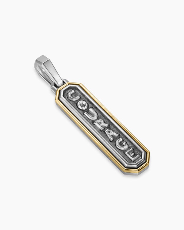 David Van Hagen Courage Amulet Sterling Silver With 14K Yellow Gold 35mm