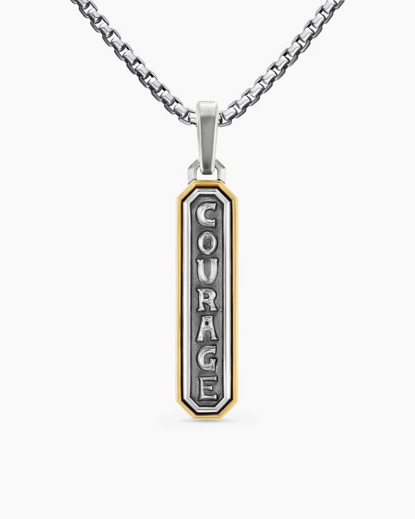 david van hagen Courage Amulet Sterling Silver with 14K Yellow Gold 35mm david van hagen Courage Amulet Sterling Silver with 14K Yellow Gold 35mm