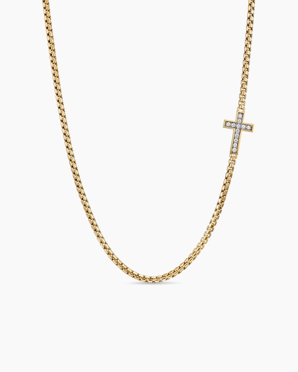 david van hagen Cross Station Necklace 18K Yellow Gold with Diamonds 5mm david van hagen Cross Station Necklace 18K Yellow Gold with Diamonds 5mm