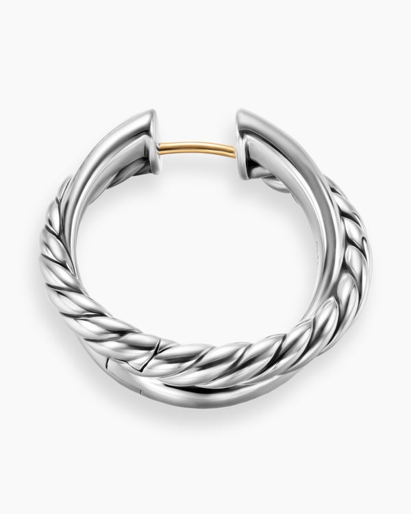 david Van Hagen Crossover Hoop Earrings Sterling Silver 22.3mm
