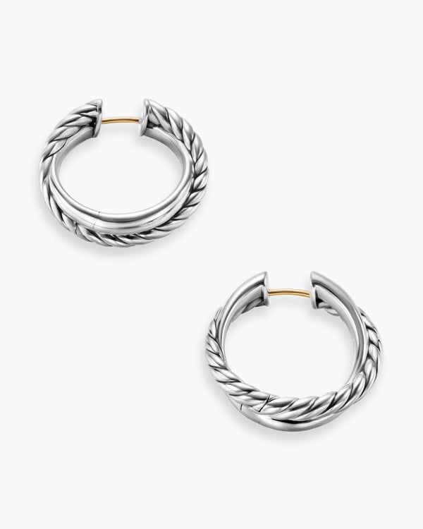 david Van Hagen Crossover Hoop Earrings Sterling Silver 22.3mm